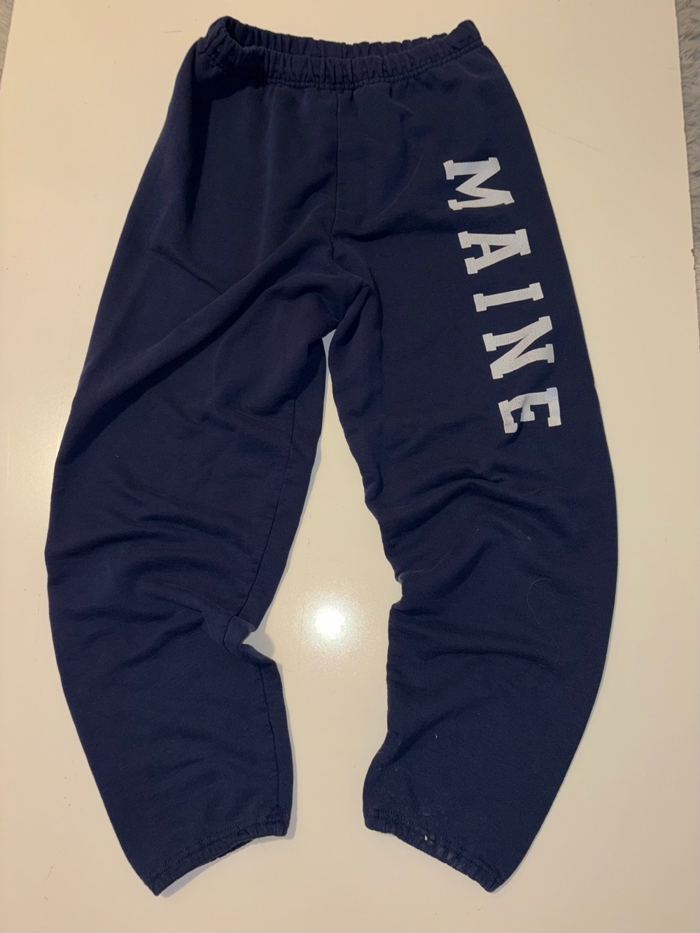 Jerzees Navy Blue Sweatpants with White Lettering